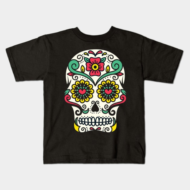 Day Of The Dead Skull  Kids T-Shirt by TheSkullArmy